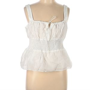 J. Crew Cotton and Silk Blend Smocked Waist Top size L